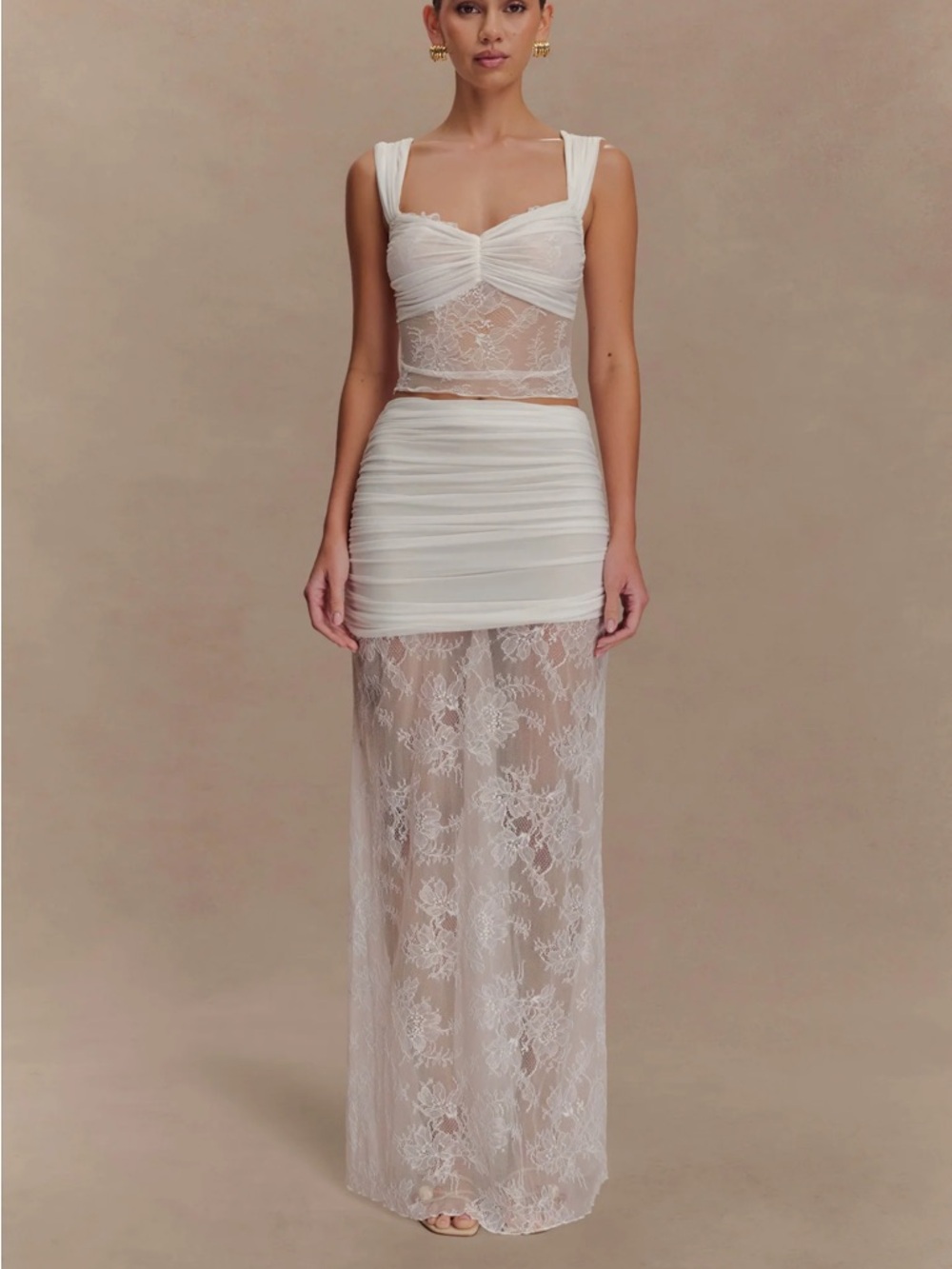 MESHKI Guinevere Lace Maxi Skirt